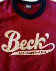 DELUXEWARE (デラックスウエア)　半袖Tシャツ　DXT-2404　"BECK"　クリムゾンレッド