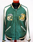 TAILOR TOYO (テーラー東洋)　リバーシブル・アセテートスカジャン　TT15542　L.ブラウン "DRAGON×TIGER" × グリーン "EAGLE"