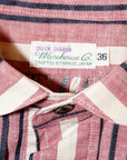 WARE HOUSE (ウエアハウス)　長袖プルオーバーシャツ　3050　"1900'S COLORED BODIES SHIRTS (ROUND COLLAR)"　レッド