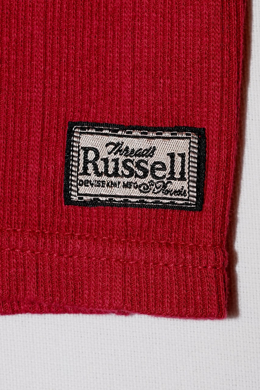 DALEE'S (ダリーズ)　6分袖ヘンリーネックTシャツ　"Rail Nit.D (レイルニット.D)"　...1920s RAIL ROAD KNIT　ダークレッド