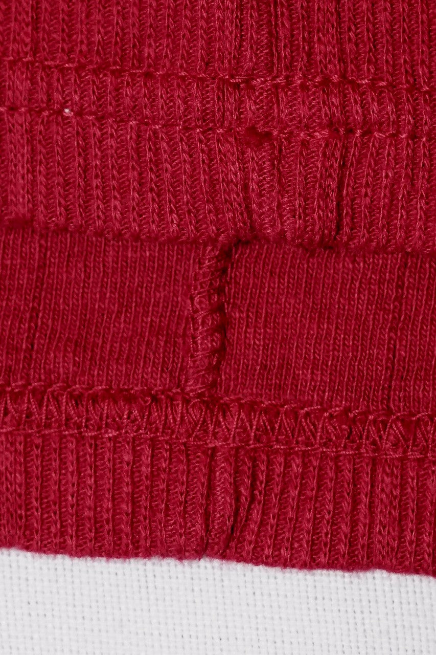 DALEE'S (ダリーズ)　6分袖ヘンリーネックTシャツ　"Rail Nit.D (レイルニット.D)"　...1920s RAIL ROAD KNIT　ダークレッド