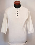 DALEE'S (ダリーズ)　6分袖ヘンリーネックTシャツ　"Rail Nit.D (レイルニット.D)"　...1920s RAIL ROAD KNIT　ホワイト