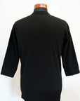 DALEE'S (ダリーズ)　6分袖ヘンリーネックTシャツ　"Rail Nit.D (レイルニット.D)"　...1920s RAIL ROAD KNIT　ブラック