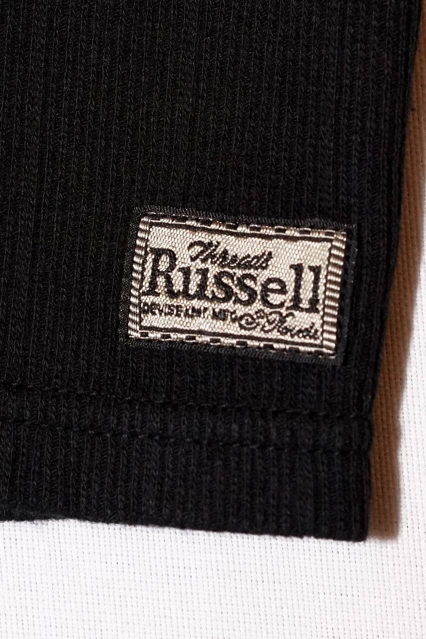 DALEE'S (ダリーズ)　6分袖ヘンリーネックTシャツ　"Rail Nit.D (レイルニット.D)"　...1920s RAIL ROAD KNIT　ブラック