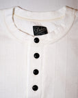 DALEE'S (ダリーズ)　6分袖ヘンリーネックTシャツ　"Rail Nit.D (レイルニット.D)"　...1920s RAIL ROAD KNIT　ホワイト