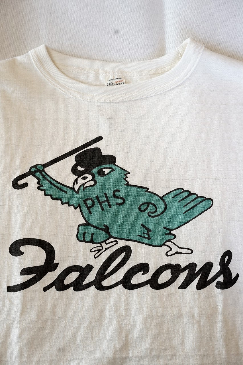 WARE HOUSE (ウエアハウス)　7分袖ベースボールTシャツ　4800　"FALCONS"　クリーム×ボルドー