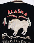 TAILOR TOYO (テーラー東洋)　リバーシブル別珍スカジャン　TT15544　ネイビー "MOUNTAIN GOAT" × ブラック/オフ "ALASKAN FLAG"
