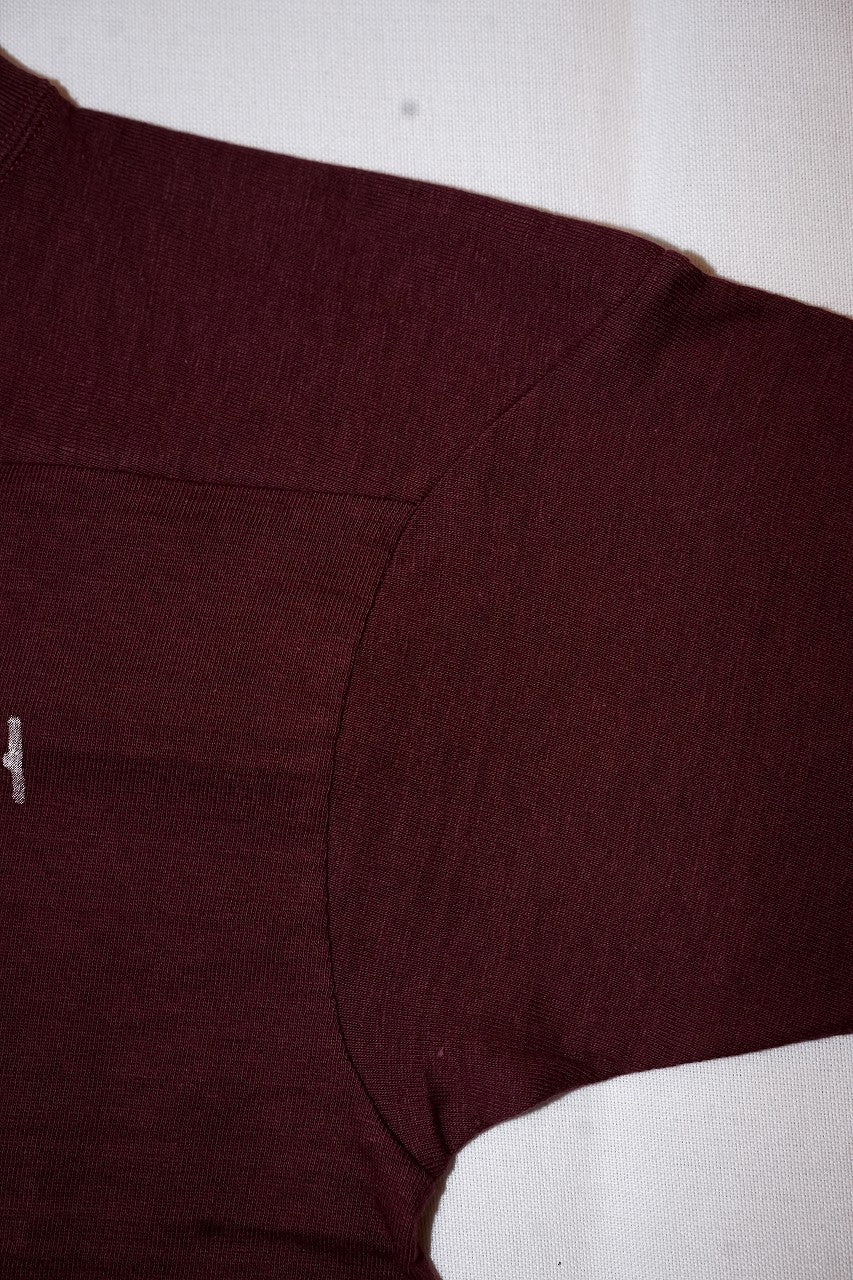 WARE HOUSE (ウエアハウス)　7分袖フットボールTシャツ　4063　"BERKLEY HIGH"　ボルドー