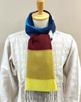 Dapper's (ダッパーズ)　カシミンク・マフラー　1738　"Cashmink Scarf by V.FRAAS"　フレンチブルー (ランダムボーダー)