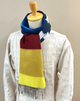 Dapper's (ダッパーズ)　カシミンク・マフラー　1738　"Cashmink Scarf by V.FRAAS"　フレンチブルー (ランダムボーダー)