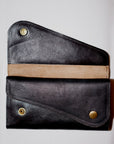 Dapper's (ダッパーズ)　ダブルフラップウォレット　1719　"Horsehide Double Flap Wallet"　ブラック (ブラウンベース)