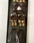 Dapper's(ダッパーズ)　Hバックスタイル・サスペンダー　1750A　"Classical Suspenders by Gevaert"　ライトブラウン/イエローベージュ(ストライプ)×ブラウン