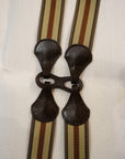 Dapper's(ダッパーズ)　Hバックスタイル・サスペンダー　1750A　"Classical Suspenders by Gevaert"　ライトブラウン/イエローベージュ(ストライプ)×ブラウン