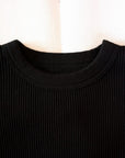 Dapper's (ダッパーズ)　長袖ワッフルTシャツ　1723　"Standard Waffle Crew Neck L/S Tee"　ブラック