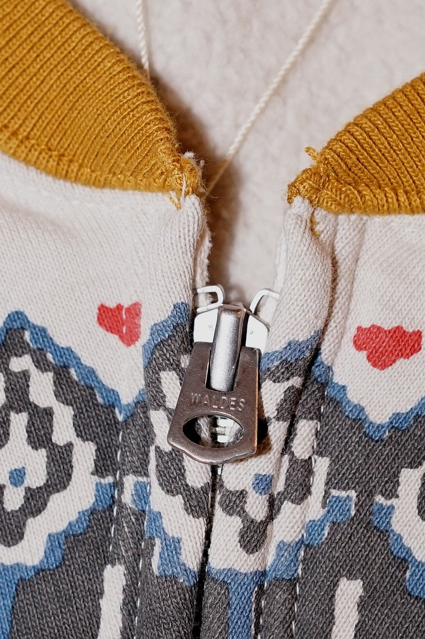 DELUXEWARE (デラックスウエア)　ハーフジップ・スウェット　S105-24A　"SNOW HALF ZIP"　アンティークイエロー