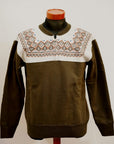DELUXEWARE (デラックスウエア)　ハーフジップ・スウェット　S105-24A　"SNOW HALF ZIP"　オリーブ