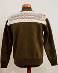DELUXEWARE (デラックスウエア)　ハーフジップ・スウェット　S105-24A　"SNOW HALF ZIP"　オリーブ