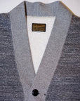 DELUXEWARE (デラックスウエア)　スウェットカーディガン　SCB-00　"50s CARDIGAN"　黒杢グレー