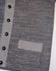 DELUXEWARE (デラックスウエア)　スウェットカーディガン　SCB-00　"50s CARDIGAN"　黒杢グレー