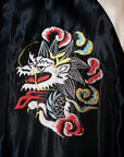 TAILOR TOYO (テーラー東洋)　リバーシブル・アセテートスカジャン　TT15682　ブラック "WHITE DRAGON" × オレンジ "EAGLE"