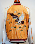TAILOR TOYO (テーラー東洋)　リバーシブル・アセテートスカジャン　TT15682　ブラック "WHITE DRAGON" × オレンジ "EAGLE"
