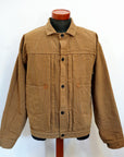 WARE HOUSE (ウエアハウス)　ブラウンダックジャケット　2214　"1880 HEAVY LEATHER BOUND BLOUSE"　ダックストライプ・ノンウォッシュ