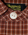 Dapper's (ダッパーズ)　ラウンドカラー・ワークシャツ　1758　"Classical Round Collar Work Shirts"　ラセットブラウンチェック