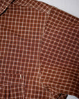 Dapper's (ダッパーズ)　ラウンドカラー・ワークシャツ　1758　"Classical Round Collar Work Shirts"　ラセットブラウンチェック