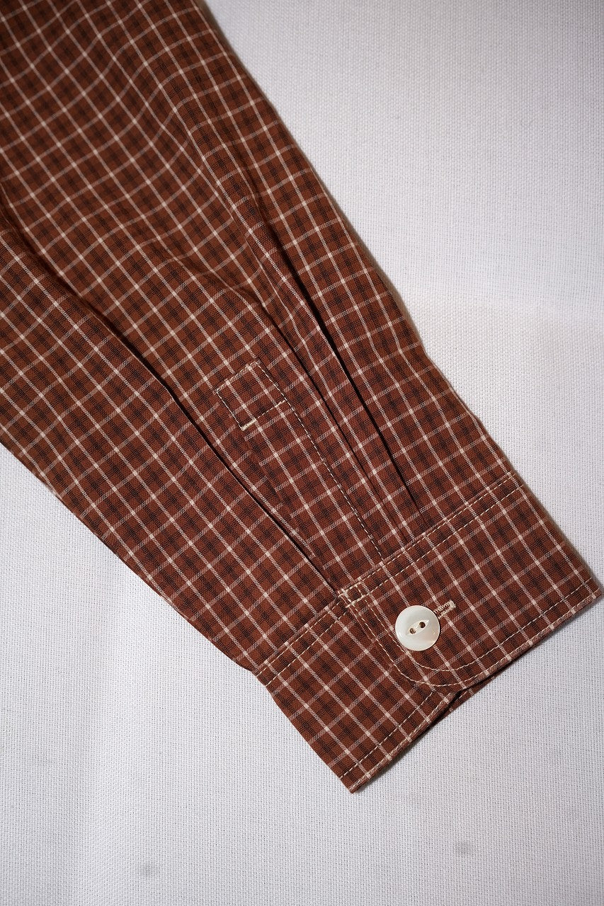 Dapper's (ダッパーズ)　ラウンドカラー・ワークシャツ　1758　"Classical Round Collar Work Shirts"　ラセットブラウンチェック