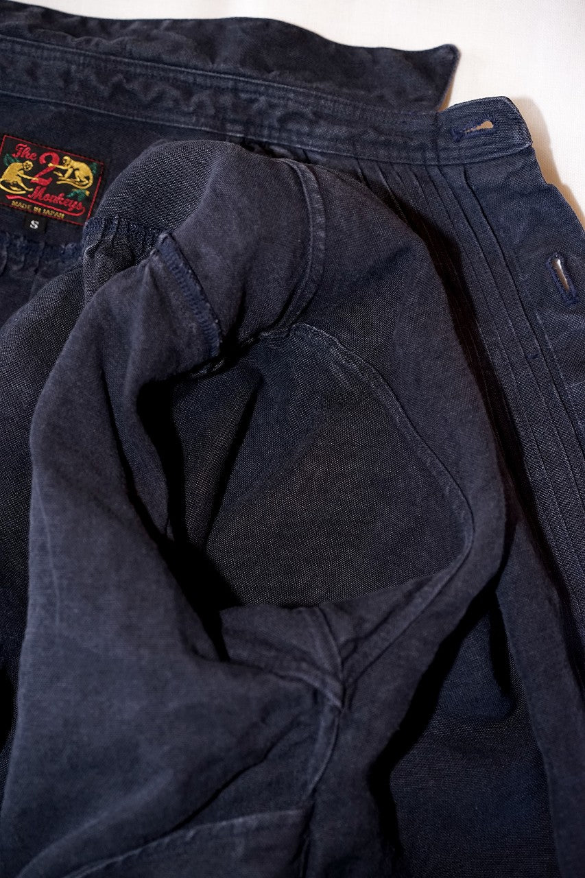The 2 Monkeys (ザ・トゥーモンキーズ)　リネン・ワークジャケット　TM02454　"French Work Blouse (フレンチワークブラウス)"　ブルーブラック