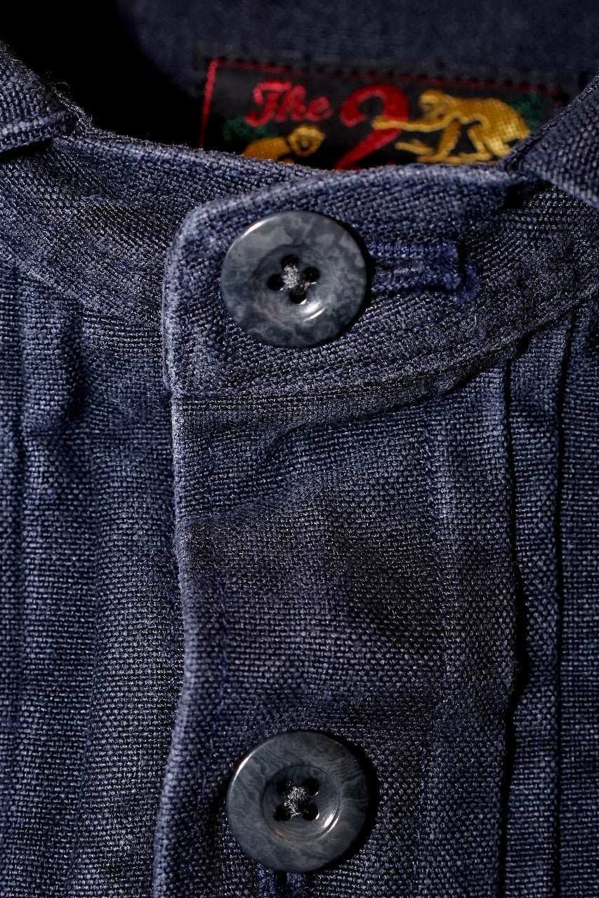 The 2 Monkeys (ザ・トゥーモンキーズ)　リネン・ワークジャケット　TM02454　"French Work Blouse (フレンチワークブラウス)"　ブルーブラック