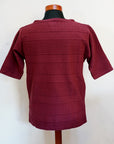Dapper's (ダッパーズ)　5分袖Tシャツ　1766　"Jacquard Knit-Like Half Sleeve Tee"　ワインレッド