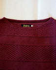 Dapper's (ダッパーズ)　5分袖Tシャツ　1766　"Jacquard Knit-Like Half Sleeve Tee"　ワインレッド