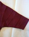 Dapper's (ダッパーズ)　5分袖Tシャツ　1766　"Jacquard Knit-Like Half Sleeve Tee"　ワインレッド