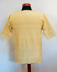 Dapper's (ダッパーズ)　5分袖Tシャツ　1766　"Jacquard Knit-Like Half Sleeve Tee"　クリームイエロー