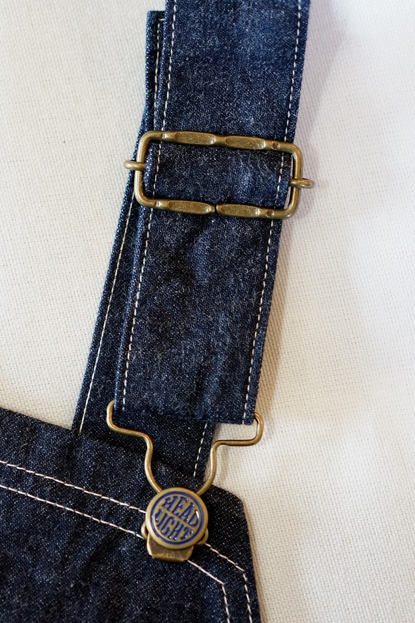 HEAD LIGHT (ヘッドライト)　ローバック・デニムオーバーオール　HD42554　"11oz. BLUE DENIM LOW BACK OVERALLS"　ワンウォッシュ