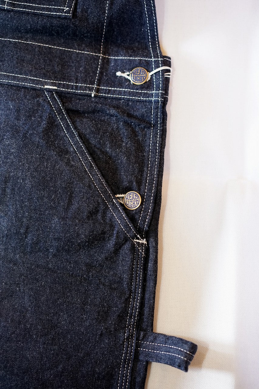 HEAD LIGHT (ヘッドライト)　ローバック・デニムオーバーオール　HD42554　"11oz. BLUE DENIM LOW BACK OVERALLS"　ワンウォッシュ
