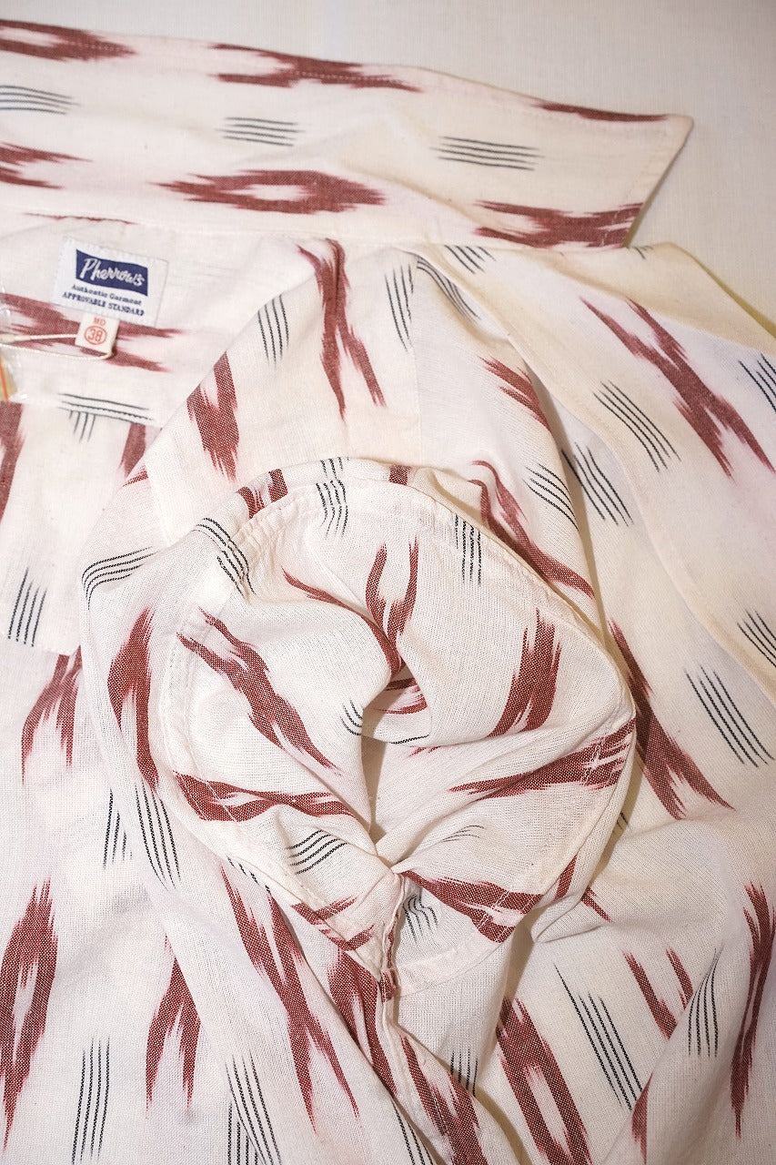 Pherrow's (フェローズ)　半袖オープンカラーシャツ　25S-HANDMADE FABRIC SHIRTS　ナチュラル