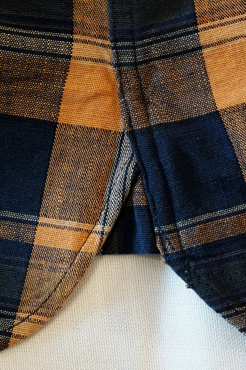 DELUXEWARE (デラックスウエア)　ミディアムネルシャツ　MV-15　"ORANGE NAVY CHECK"　オレンジネイビー