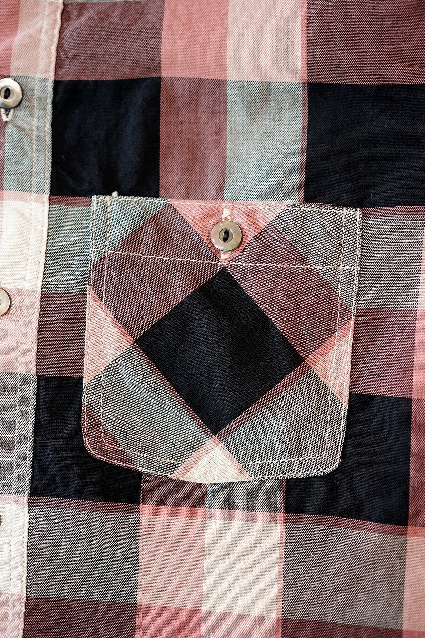DELUXEWARE (デラックスウエア)　長袖シャツ　LV-31　"50s CHECK PATTERN"　レッド