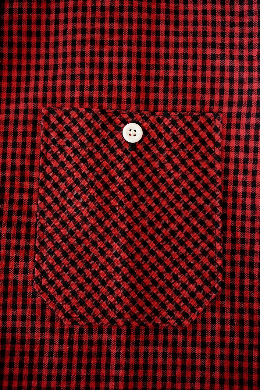 WARE HOUSE (ウエアハウス)　半袖ワークシャツ　3056　"SHORT SLEEVE CHECK WORK SHIRTS"　A柄 (ギンガムチェック) レッド