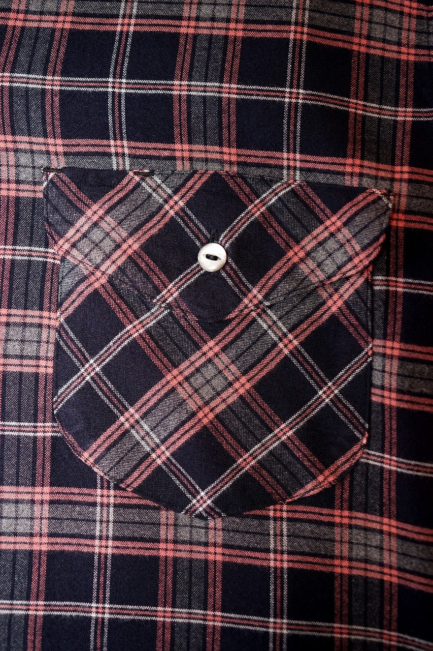 DALEE'S (ダリーズ)　半袖シャツ　"Huco.S"　...1910s RAYON SHIRT　ネイビーオレンジ