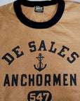 DELUXEWARE (デラックスウエア)　半袖Tシャツ　DXTS-2503　"ANCHOR"　オールドゴールド