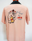 STYLE EYES (スタイルアイズ)　レーヨン・ボウリングシャツ　SE39458　"JAX BEER"　ピンク