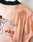 STYLE EYES (スタイルアイズ)　レーヨン・ボウリングシャツ　SE39458　"JAX BEER"　ピンク
