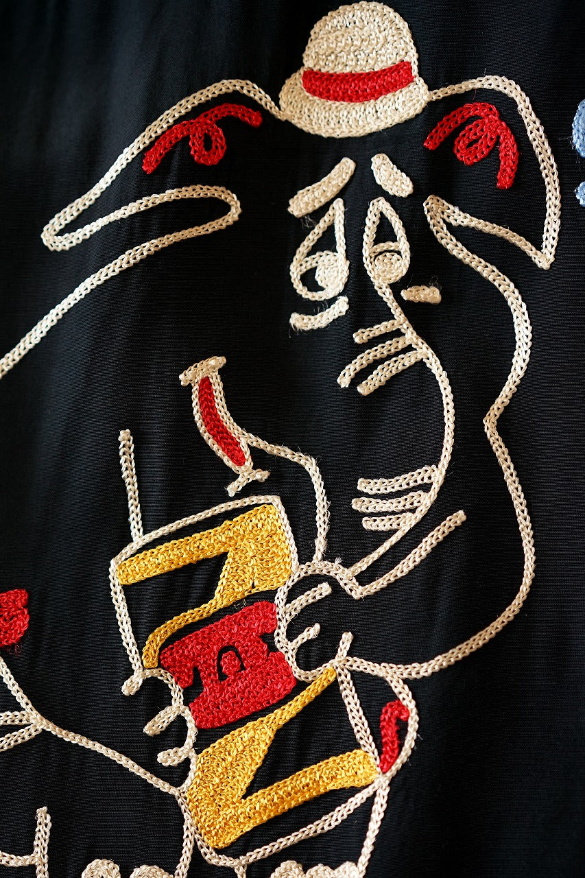 STYLE EYES (スタイルアイズ)　レーヨン・ボウリングシャツ　SE39458　"JAX BEER"　ブラック