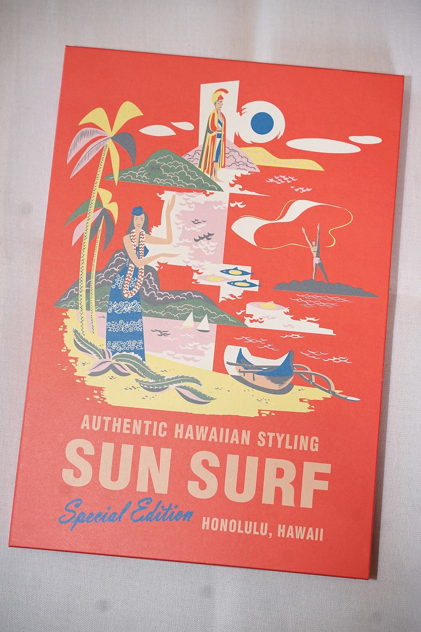 SUN SURF Special Edition (サンサーフ・スペシャルエディション)　半袖ハワイアンシャツ　SS39483　"SYMBOL OF GOOD LUCK"　ブルー