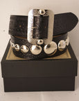 Dapper's(ダッパーズ) × ACE WESTERN BELTS(エースウエスタンベルト)　スタッズベルト　1792　"GO From Tokyo Design Studs Belt"　ブラック