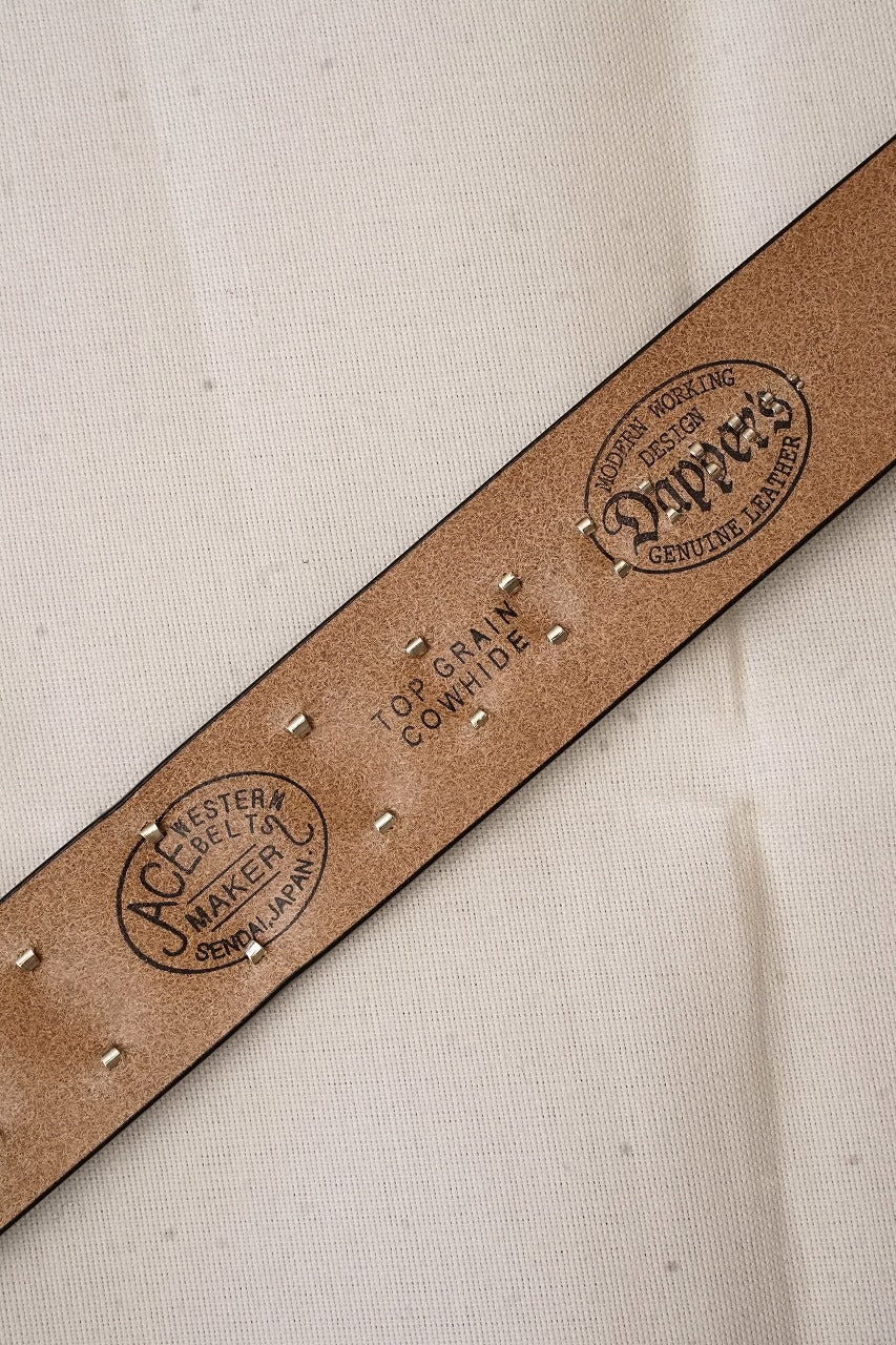 Dapper's(ダッパーズ) × ACE WESTERN BELTS(エースウエスタンベルト)　スタッズベルト　1792　"GO From Tokyo Design Studs Belt"　ブラック