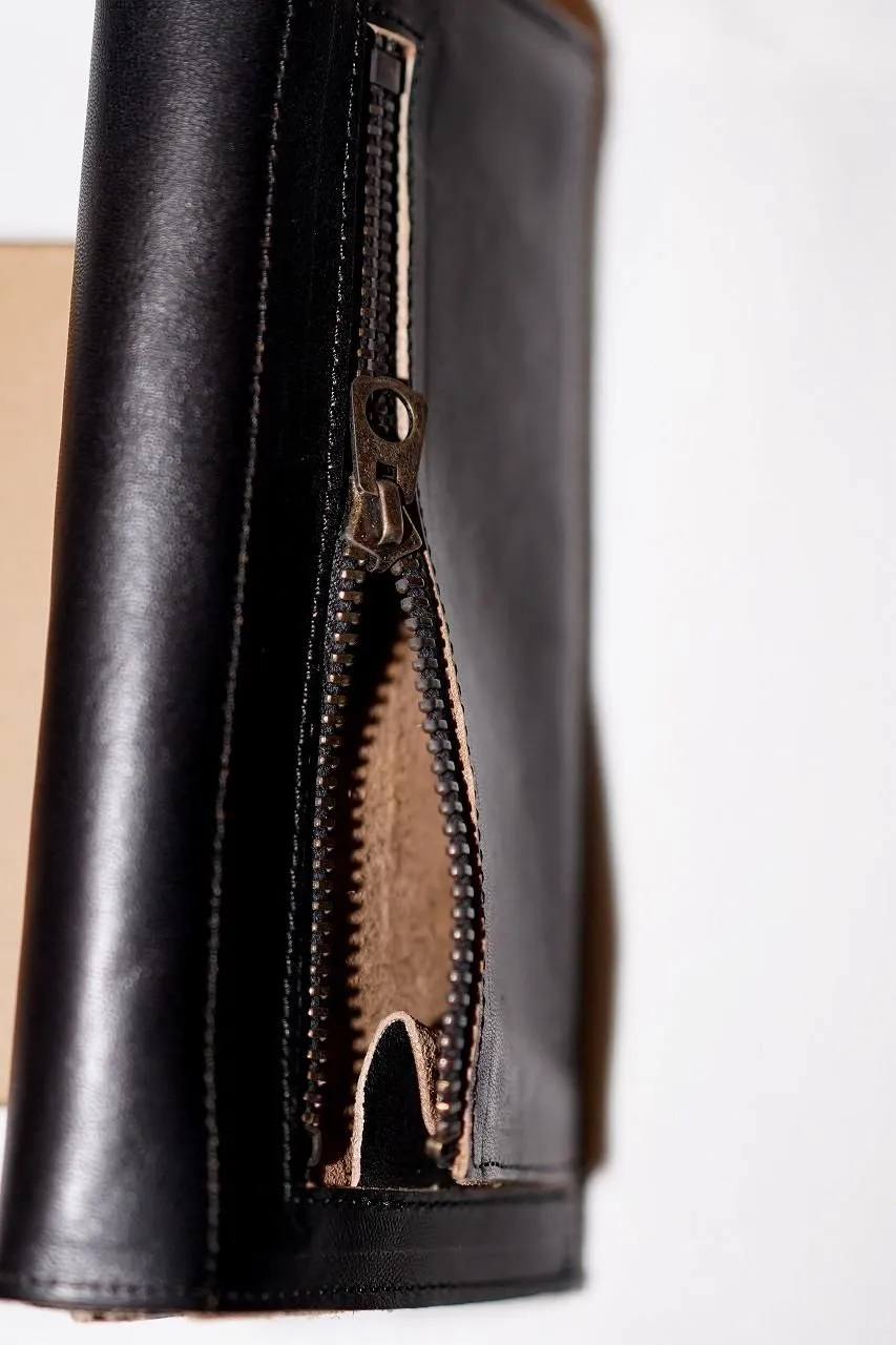 Dapper's (ダッパーズ)　ダブルフラップウォレット　1794　"Horsehide Double Flap Wallet"　ブラック (ブラウンベース)